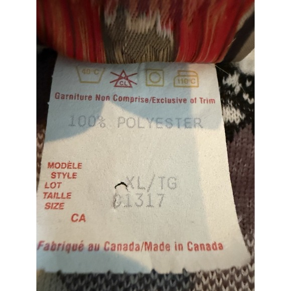 Canadiana Fleece Vest Pine Trees Full Zip Sz XL VTG 90s Y2K Cabincore - Picture 6 of 7